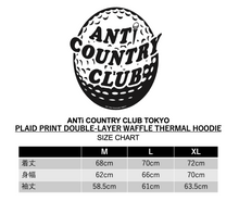 Load image into Gallery viewer, ANTi COUNTRY CLUB TOKYO 2026 SS - PLAID PRINT DOUBLE-LAYER WAFFLE THERMAL HOODIE(RED) -