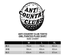 Load image into Gallery viewer, ANTi COUNTRY CLUB TOKYO 2026 SS - OWL PAINTED PLAID SHIRT(BLACK) -