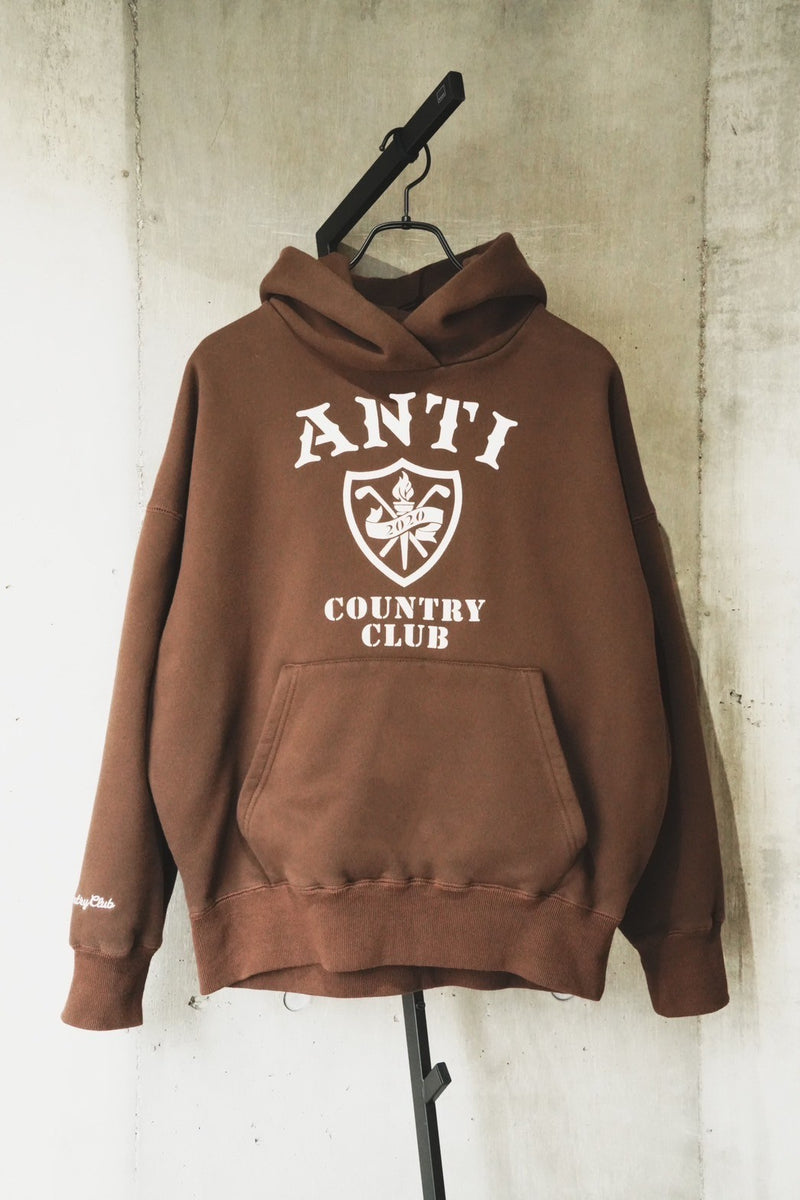 ANTi COUNTRY CLUB COLLEGE LOGO HOODIE - BROWN - – ANTi