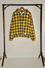 Load image into Gallery viewer, ANTi COUNTRY CLUB TOKYO 2026 SS - PLAID PRINT DOUBLE-LAYER WAFFLE THERMAL HOODIE（YELLOW) -
