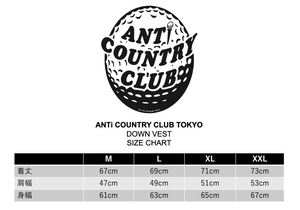 ANTi COUNTRY CLUB DOWN VEST - BLACK CHECK -