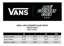 Charger l&#39;image dans la galerie, VANS x ANTi COUNTRY CLUB TOKYO COLLABORATION SWEATSHIRT
