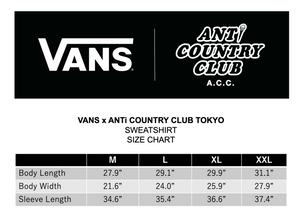 VANS x ANTi COUNTRY CLUB TOKYO COLLABORATION SWEATSHIRT