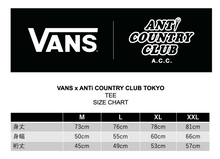 Load image into Gallery viewer, VANS x ANTi COUNTRY CLUB TOKYO COLLABORATION TEE - BLACK -
