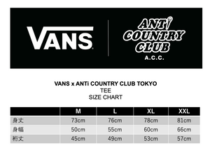 VANS x ANTi COUNTRY CLUB TOKYO COLLABORATION TEE - WHITE -