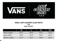 Load image into Gallery viewer, VANS x ANTi COUNTRY CLUB TOKYO COLLABORATION TEE - BLACK -
