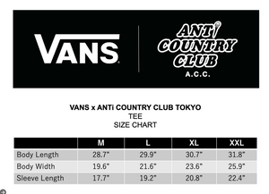 VANS x ANTi COUNTRY CLUB TOKYO COLLABORATION TEE - WHITE -