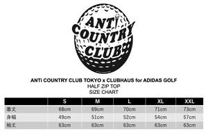 CLUBHAUS x ANTi COUNTRY CLUB TOKYO for ADIDAS GOLF Vol.2 HALF ZIP TOP ( BLACK )