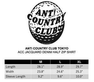 ANTi COUNTRY CLUB TOKYO DENIM COLLECTION 【JACQUARD ACC DENIM HALF ZIP SHIRT】