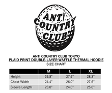 Load image into Gallery viewer, ANTi COUNTRY CLUB TOKYO 2026 SS - PLAID PRINT DOUBLE-LAYER WAFFLE THERMAL HOODIE（RED) -
