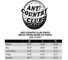Load image into Gallery viewer, ANTi COUNTRY CLUB TOKYO 2026 SS - WHITE PIPING WARM-UP PANTS（NAVY) -
