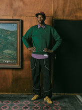 Load image into Gallery viewer, ANTi COUNTRY CLUB TOKYO 2026 SS - “A” EMBROIDERED CREWNECK SWEATSHIRT (GREEN) -
