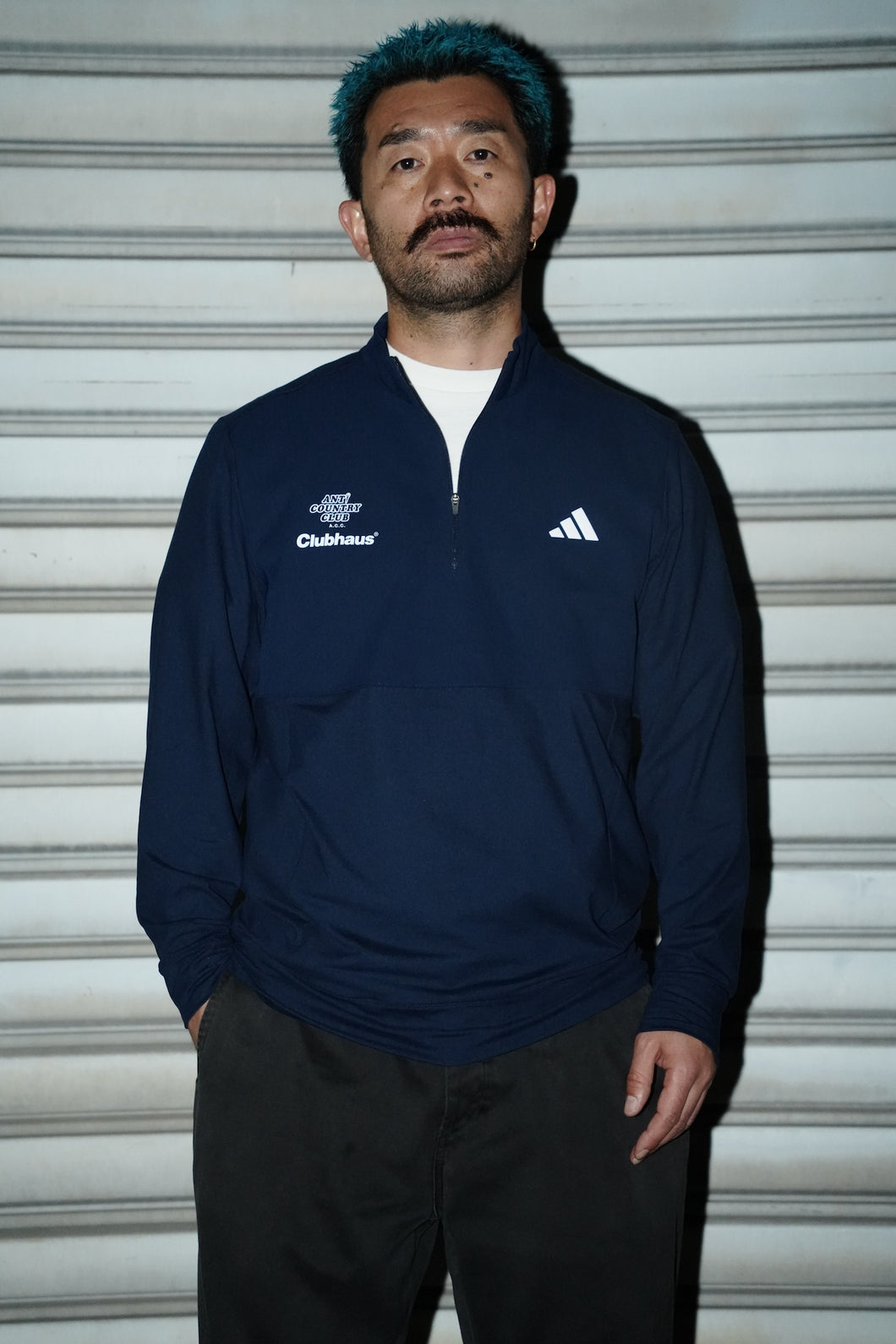 CLUBHAUS x ANTi COUNTRY CLUB TOKYO for ADIDAS GOLF Vol.2 HALF ZIP TOP ( NAVY )